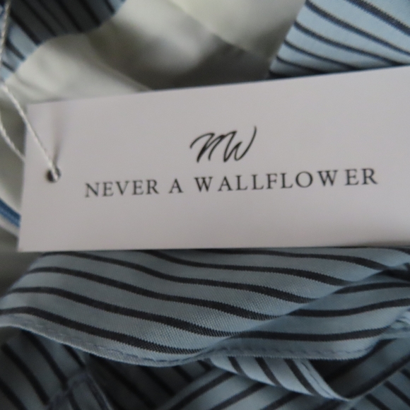 Never A Wallflower striped Blue Ruffle Belted Skirt Size XS NWT - Picture 8 of 8